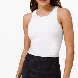 lululemon Ebb To Street Racerback Crop Tank Top White